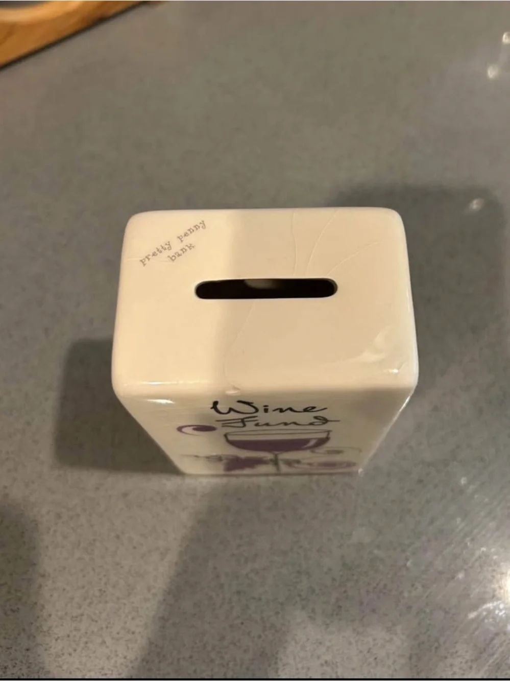 Wine Fund Ceramic Money Bank - Purple